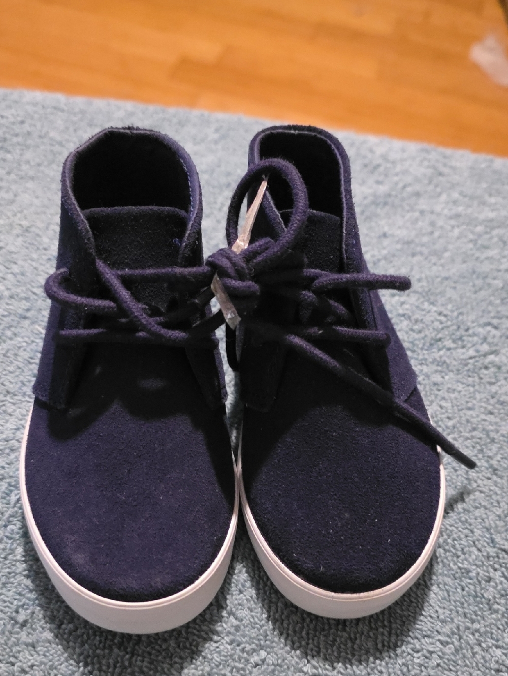 Janie and Jack Navy Blue Suede Lace-Up Kids Boots